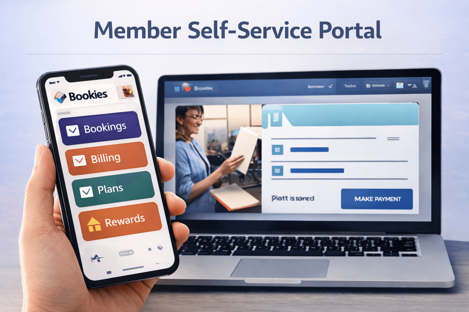 HexaFit member self-service portal for bookings, billing, and plans